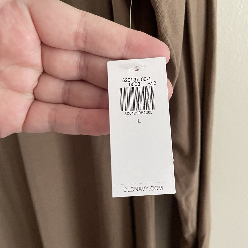 Old Navy Women L Brown Jersey Knit Scoop Back Long Sleeve Mini Swing Dress NWT - Picture 8 of 13